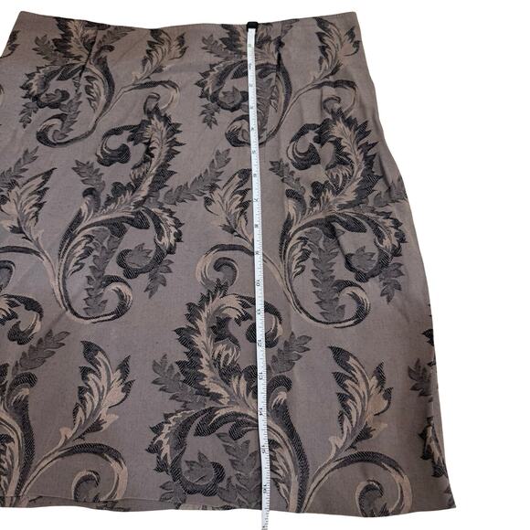 Y2K Anxiety Baroque Mini Skirt Taupe Black Scroll Pattern Size XS/S Made in USA - Picture 8 of 11